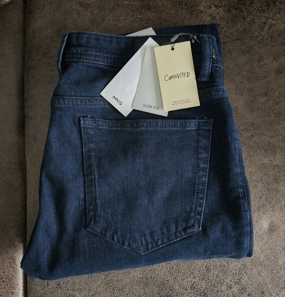 Mango Dark Blue Slim-Fit Jeans - Picture 1 of 6